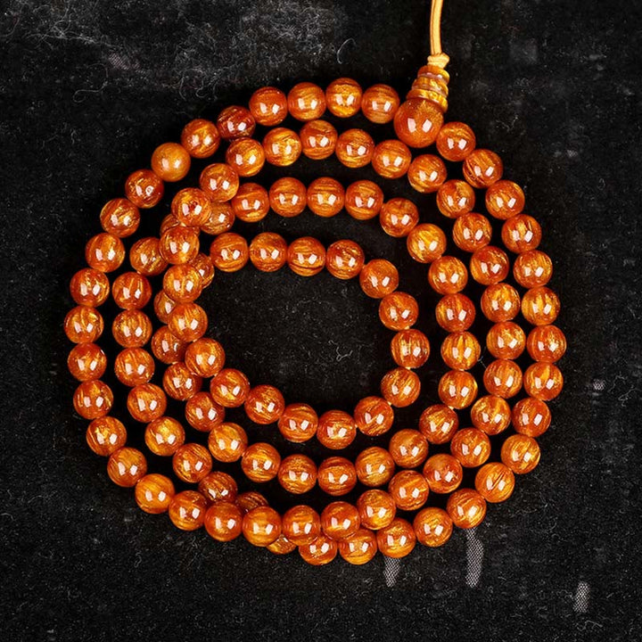 Buddha Stones Golden Sea Willow Success Positive Armband Mala - 8*108 mm - image 15