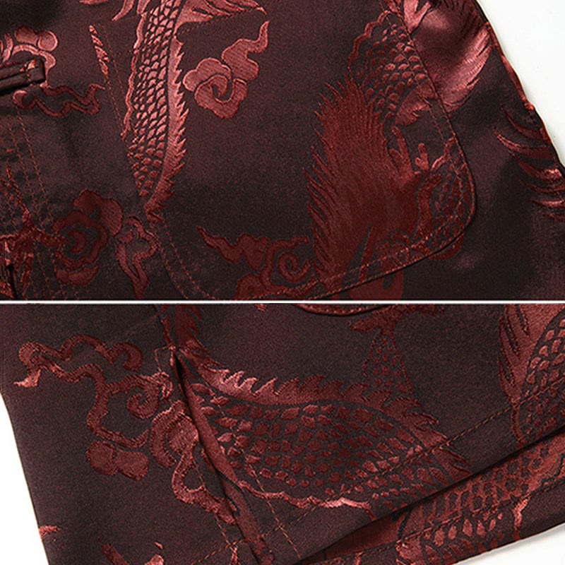 Buddha Stones Tang Anzug Männer Hanfu Chinesischer Drache Traditionelle Kleidung Kung Fu Hemd Uniform Langärmeliger Mantel Tops und Hosen Kleidung Herren Set - image 10