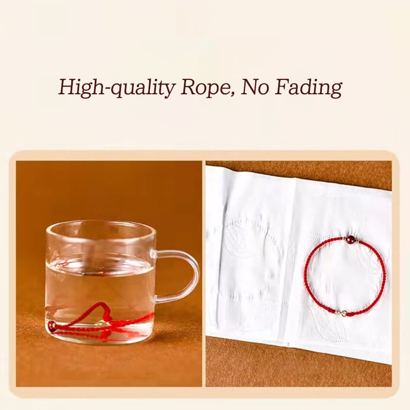 Buddha Stones 925 Sterling Silber Lucky Golden Bead Geflochtenes Armband Fußkettchen