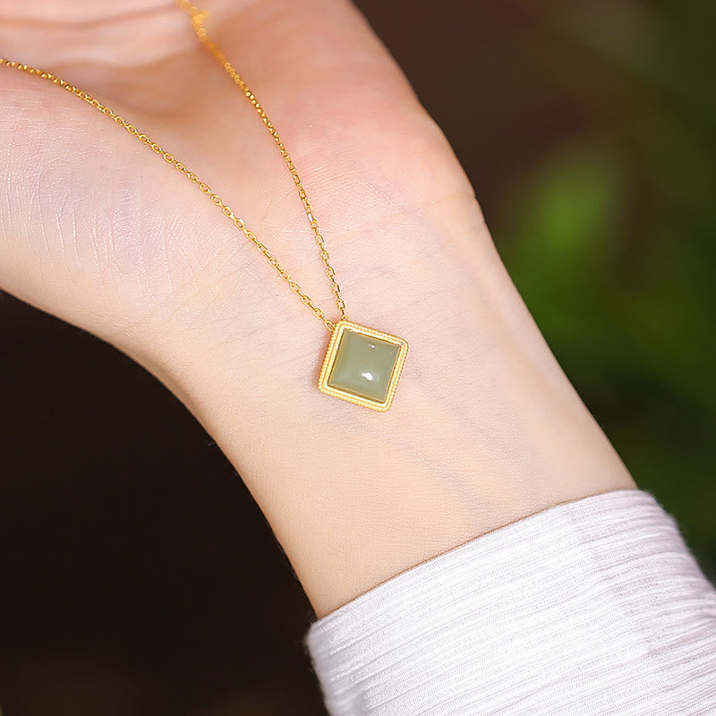 925 Sterling Silber natürliche Hetian Jade Cyan Jade Glück lachender Buddha Schmetterling Halskette Anhänger - Prismatischer Hetian-Jade - image 22