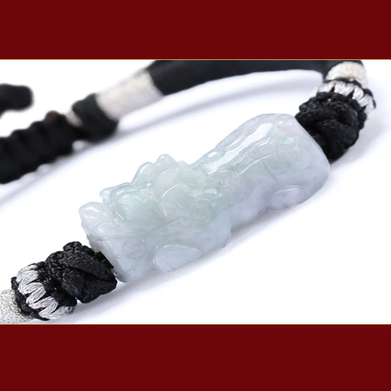Buddha Stones Handgefertigtes geflochtenes Armband aus PiXiu-Glück und Wohlstand aus natürlicher Jade - image 9
