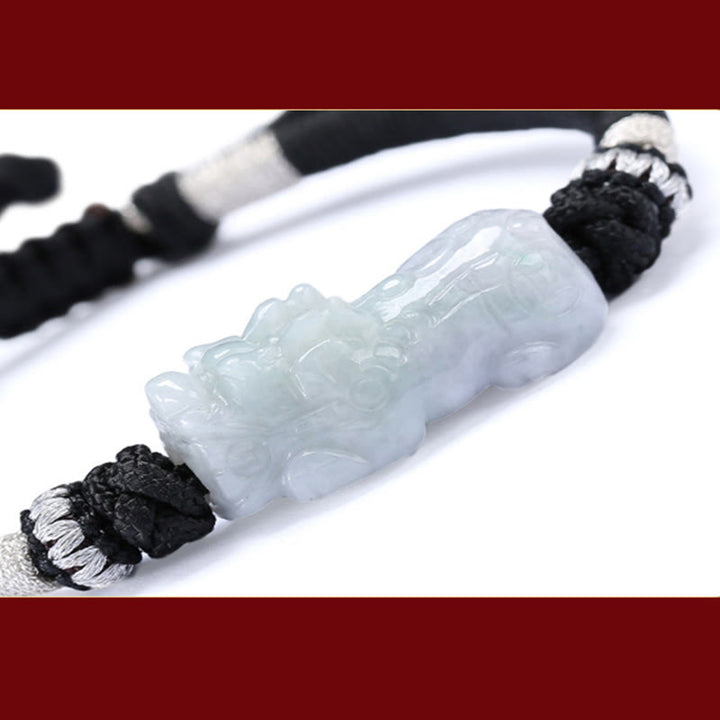 Buddha Stones Handgefertigtes geflochtenes Armband aus PiXiu-Glück und Wohlstand aus natürlicher Jade - image 9