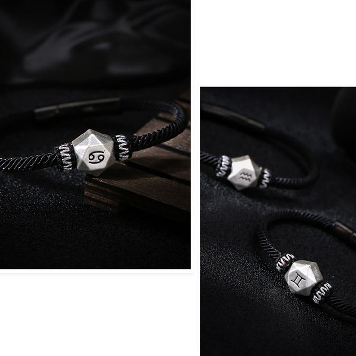 Buddha Stones 999 Sterling Silber 12 Sternbilder des Tierkreises Schutz Handgefertigtes Schnurarmband - image 22