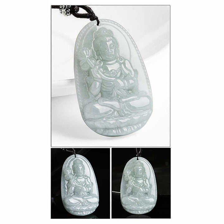 Buddha Stones Chinesisches Sternzeichen Natal Buddha Jade Reichtum Wohlstand Halskette Anhänger - image 12