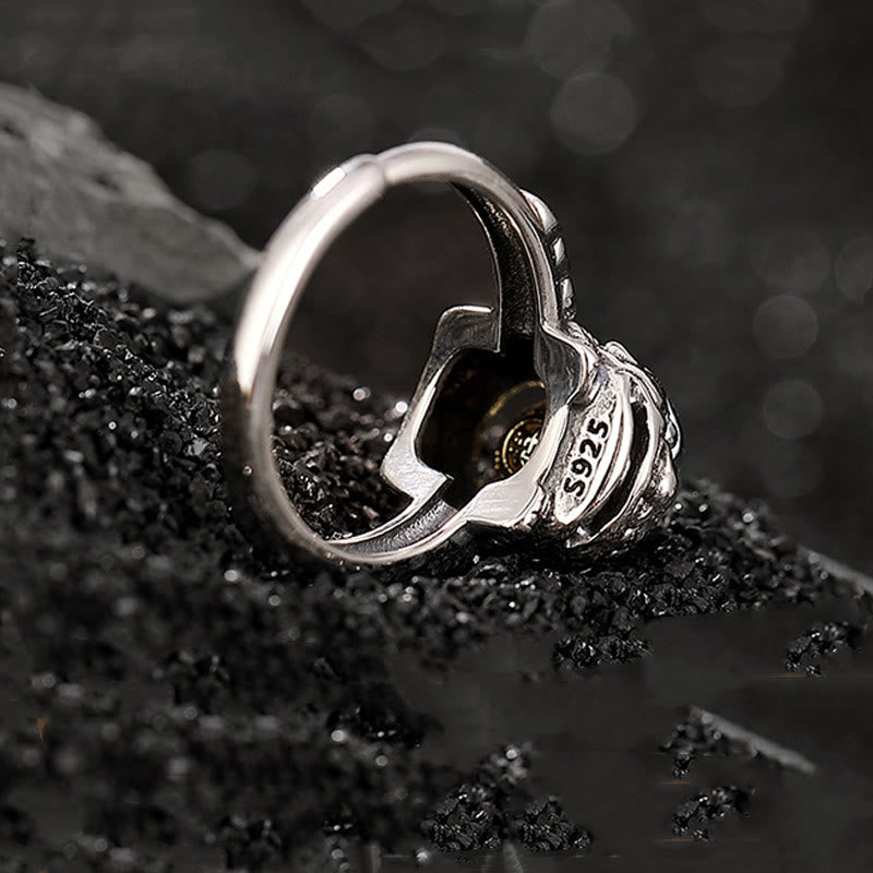 Buddha Stones 925 Sterling Silber PiXiu Kupfer Münze Reichtum verstellbarer Ring - image 3