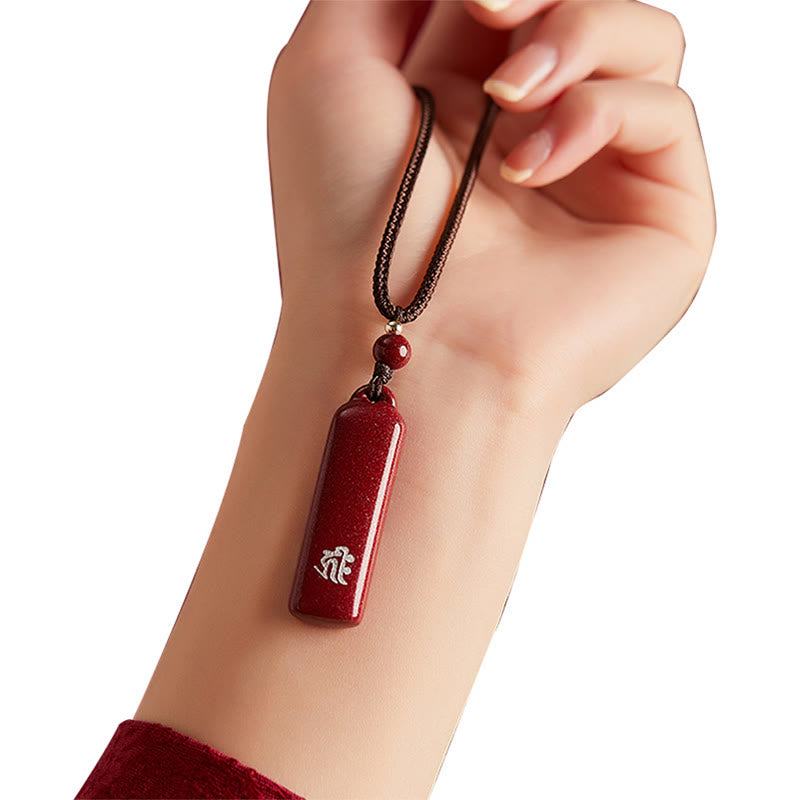 Chinesischer Sternzeichen-Natal-Buddha-Zinnober-Amulett-Schutzschnur-Halskettenanhänger - image 10