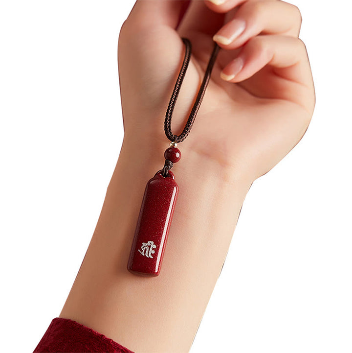 Chinesischer Sternzeichen-Natal-Buddha-Zinnober-Amulett-Schutzschnur-Halskettenanhänger - image 10