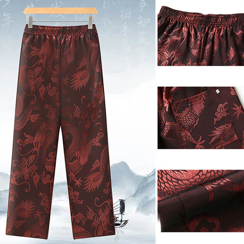 Buddha Stones Tang Anzug Männer Hanfu Chinesischer Drache Traditionelle Kleidung Kung Fu Hemd Uniform Langärmeliger Mantel Tops und Hosen Kleidung Herren Set - image 12