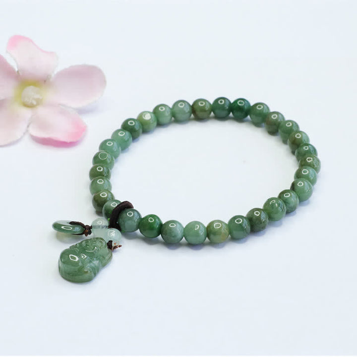 Buddha Stones Lachendes Buddha-Heilarmband aus Cyan-Jade