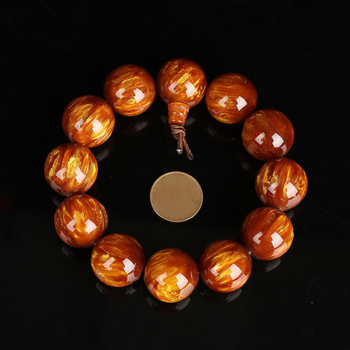 Buddha Stones Golden Sea Willow Success Positive Armband Mala - 20 mm - image 10