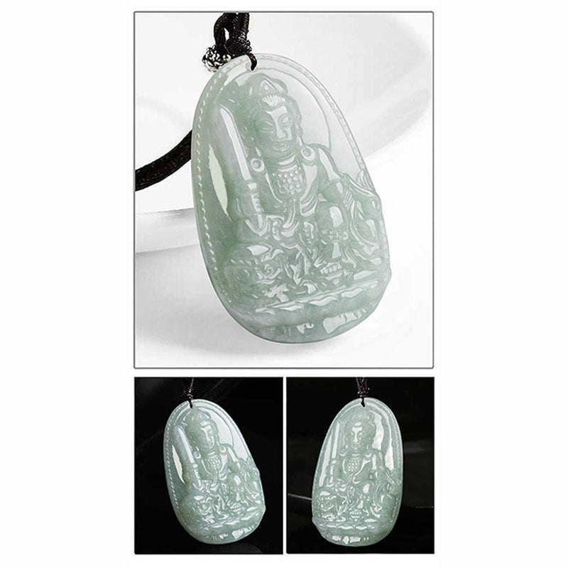 Buddha Stones Chinesisches Sternzeichen Natal Buddha Jade Reichtum Wohlstand Halskette Anhänger - image 8
