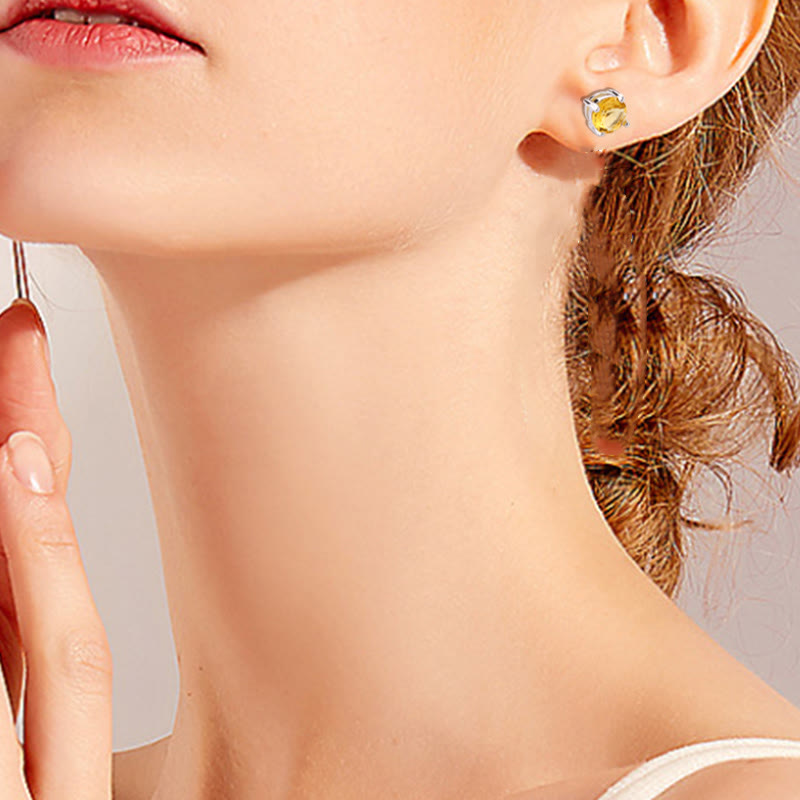 Buddha Stones natürliche verschiedene Edelstein-Amethyst-Liebesohrringe - image 10