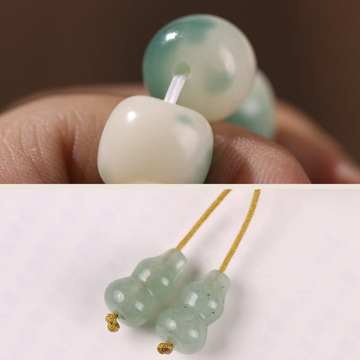 Buddha Stones, Farbverlauf, Bodhi-Samen, neunschwänziger Fuchs, Katzenpfote, Klaue, Kiefernzapfen, Friedensarmband - image 14