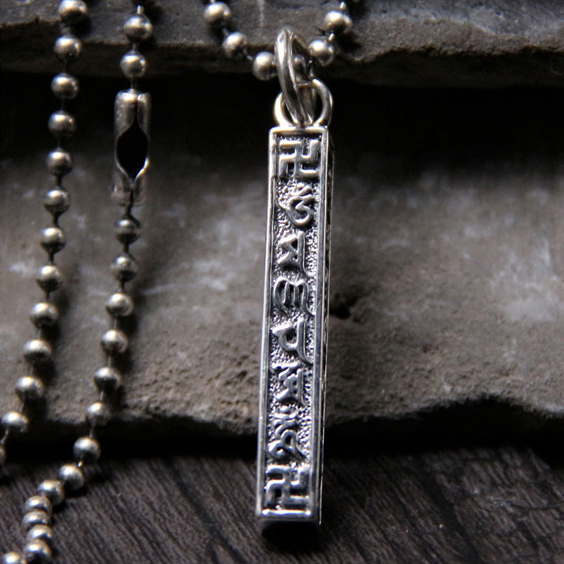925 Sterling Silber tibetischer Om Mani Padme Hum Buddha Hakenkreuz Symbol Weisheit Halskette Anhänger - Om Mani Padme Hum (Liebe♥Fokus) - image 1