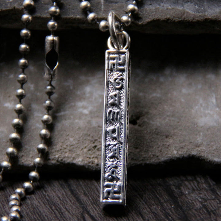 925 Sterling Silber tibetischer Om Mani Padme Hum Buddha Hakenkreuz Symbol Weisheit Halskette Anhänger - Om Mani Padme Hum (Liebe♥Fokus) - image 1