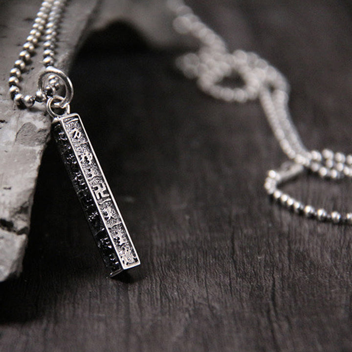 925 Sterling Silber tibetischer Om Mani Padme Hum Buddha Hakenkreuz Symbol Weisheit Halskette Anhänger - image 5