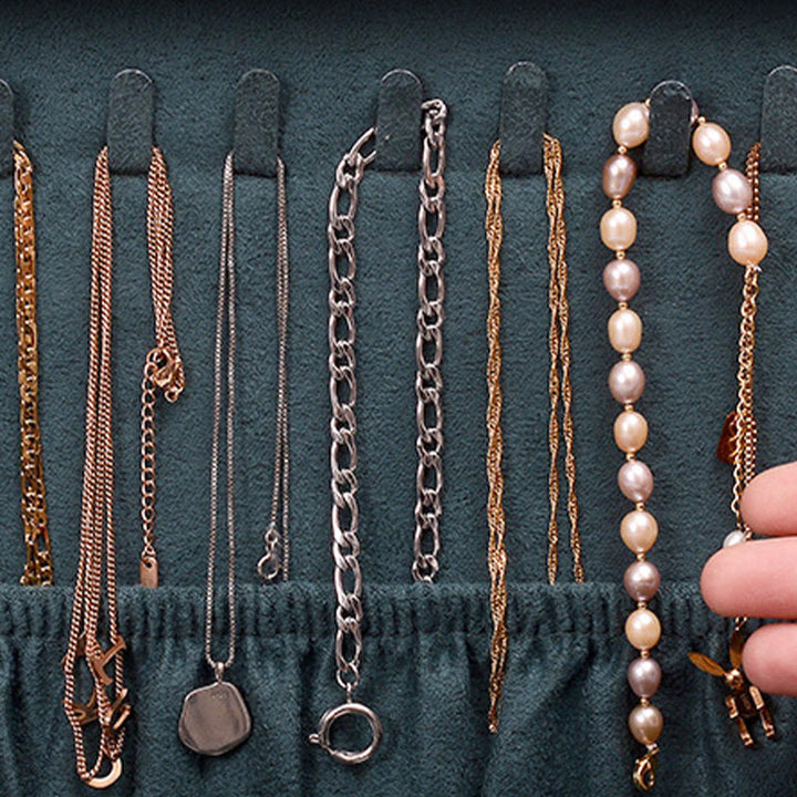 Buddha Stones, schlichtes Design, Schmuckschatulle, Organizer, einlagige Flanell-Schmuckaufbewahrungsbox mit Schloss - image 6