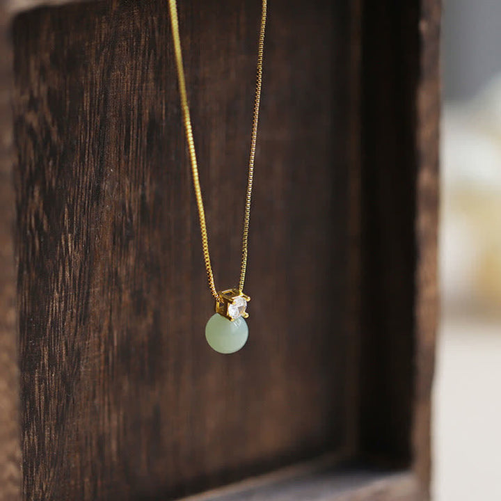 Buddha Stones, Glücksperle, Jade-Wohlstandskette, Halsketten-Anhänger