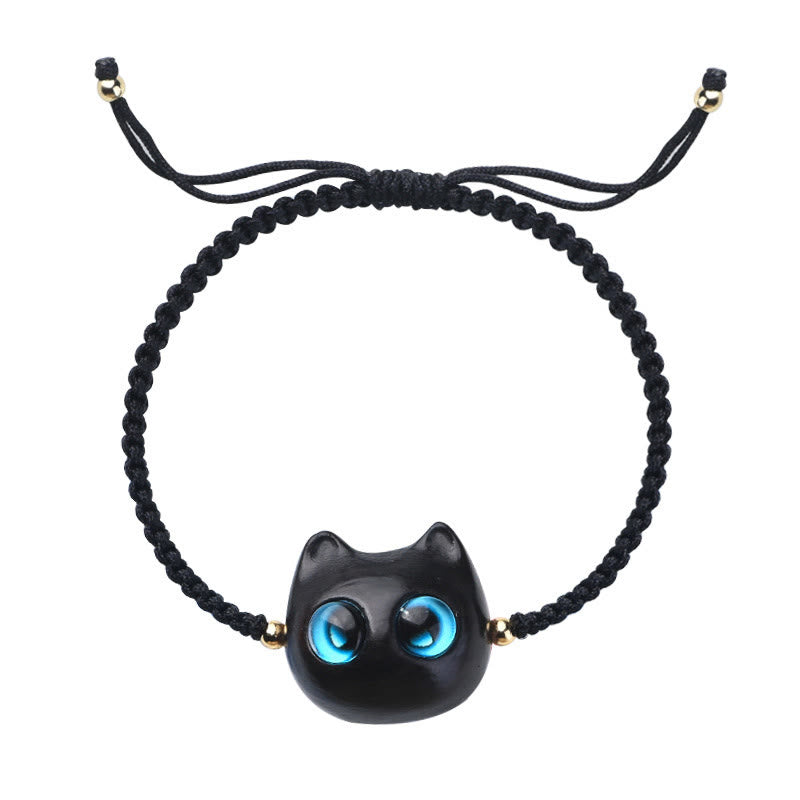 Buddha Stones, kleines Blatt, rotes Sandelholz, Ebenholz, süßer Katzenkopf, ruhiger Schutz, geflochtenes Armband - image 17