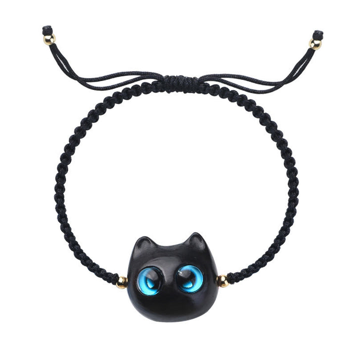 Buddha Stones, kleines Blatt, rotes Sandelholz, Ebenholz, süßer Katzenkopf, ruhiger Schutz, geflochtenes Armband - image 17