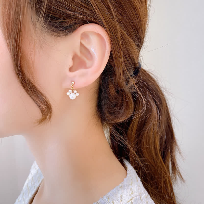 Buddha Stones Niedliche Katzenpfoten-Perlen-Weisheits-Ohrstecker - image 4