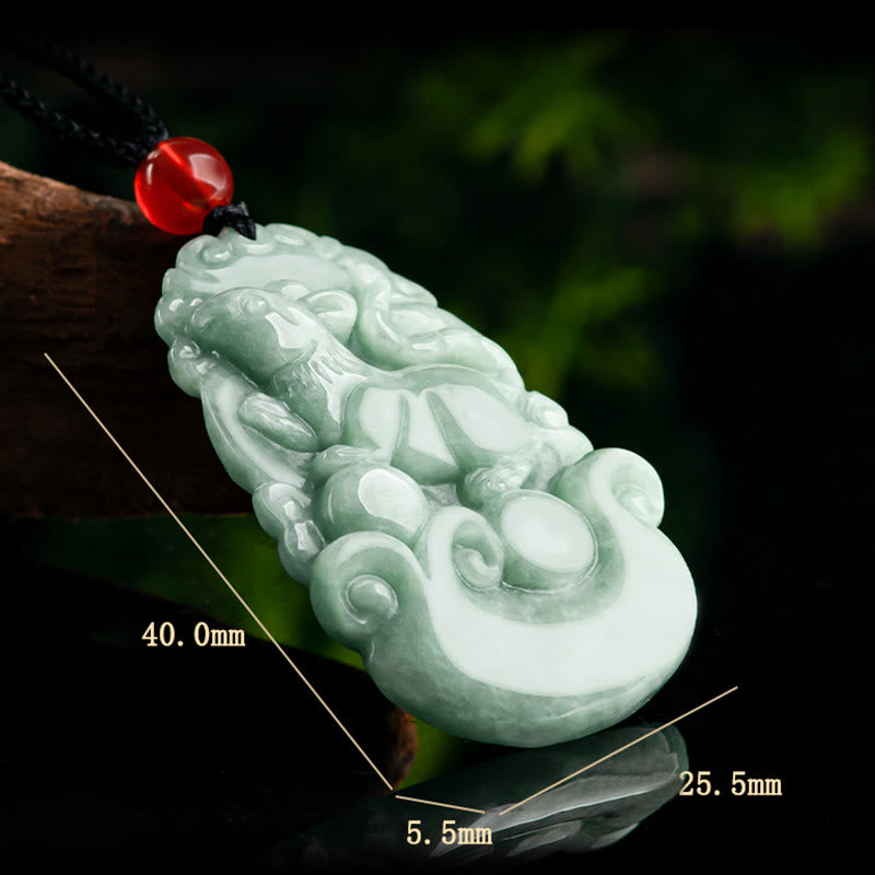 Halskette mit Buddha Stonesn, natürlicher grüner Jade, 12 chinesische Sternzeichen, Glück, Wohlstand
