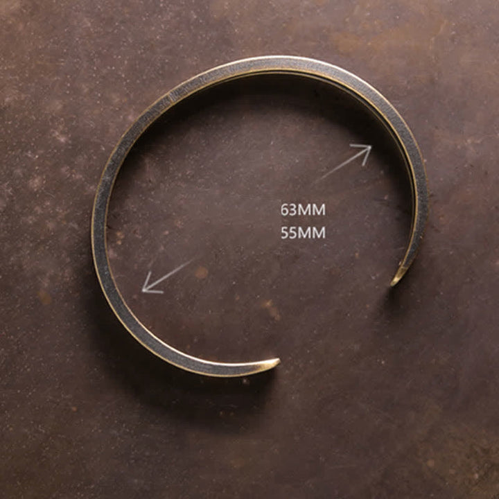 Rustikales Kupfer-Glücks-Wikinger-Manschettenarmband mit Buddha Stonesn