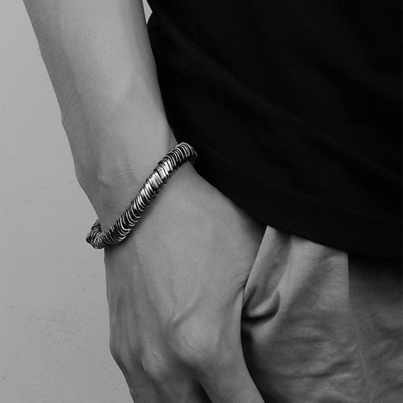 Buddha Stones 925 Sterling Silber Vintage Twisted Design Reichtum Heilung Kettenarmband - image 3