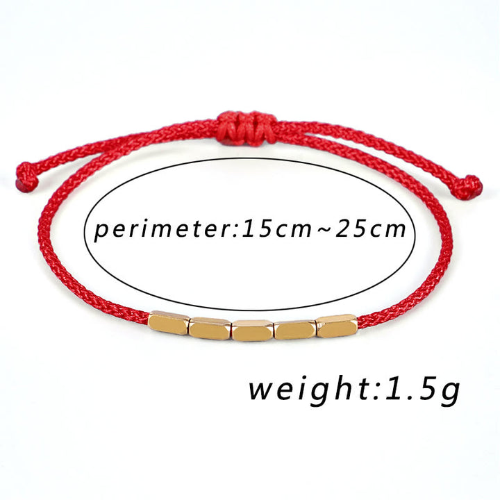 Buddha Stones Handgefertigtes Kupferperlenschutz-Armband mit geflochtener Schnur