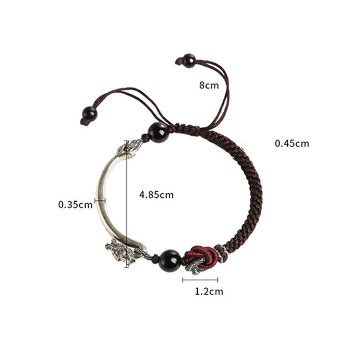 Handgefertigtes geflochtenes Armband aus 925er-Sterlingsilber mit Buddha Stonesn