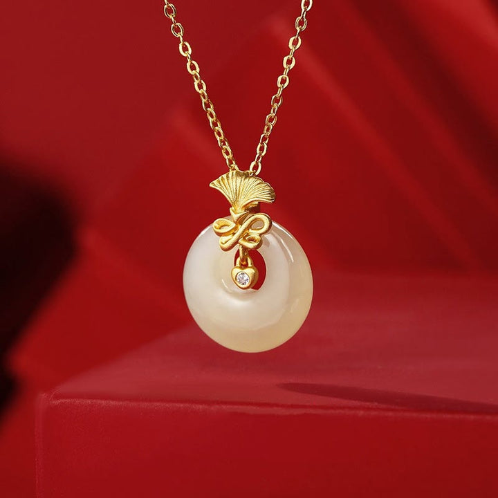 Buddha Stones Halsketten-Anhänger aus 925er-Sterlingsilber, natürlicher Hetian-Jade, Nelke, Blume, Wohlstand