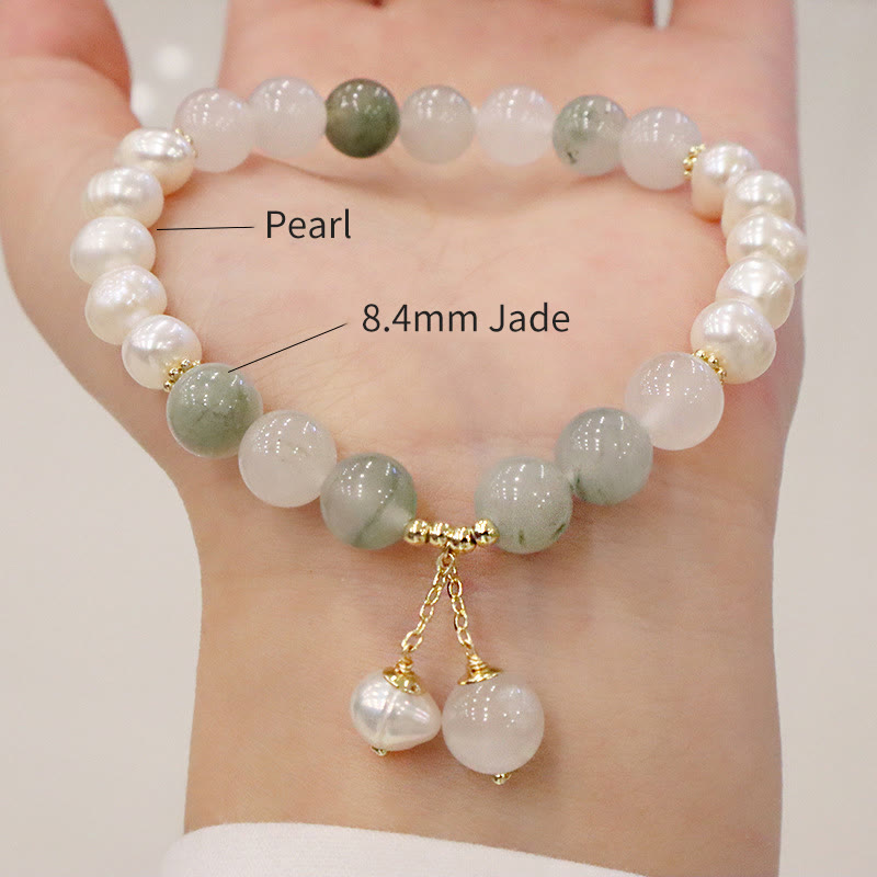 Buddha Stones Naturperlen-Jade-Heilungs-Aufrichtigkeits-Armband