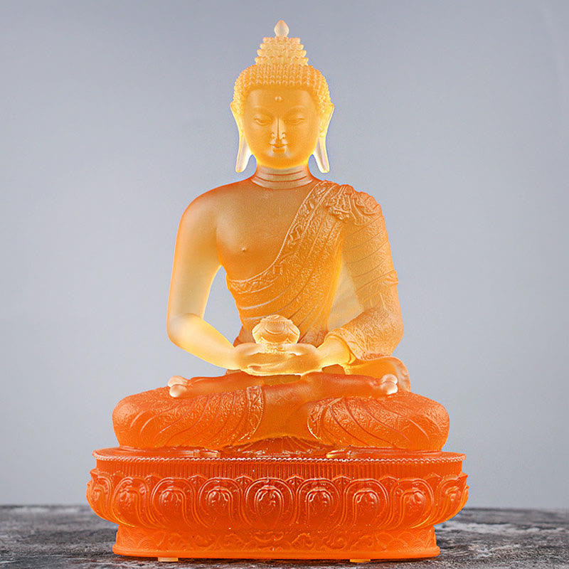 Buddha-Steine Buddha handgefertigte Figur Liuli Kunstwerk Gelassenheitsstatue Heimdekoration