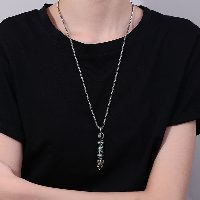 Buddha Stones, tibetischer Om Mani Padme Hum-Schutz, Reichtum, drehbarer Halsketten-Anhänger