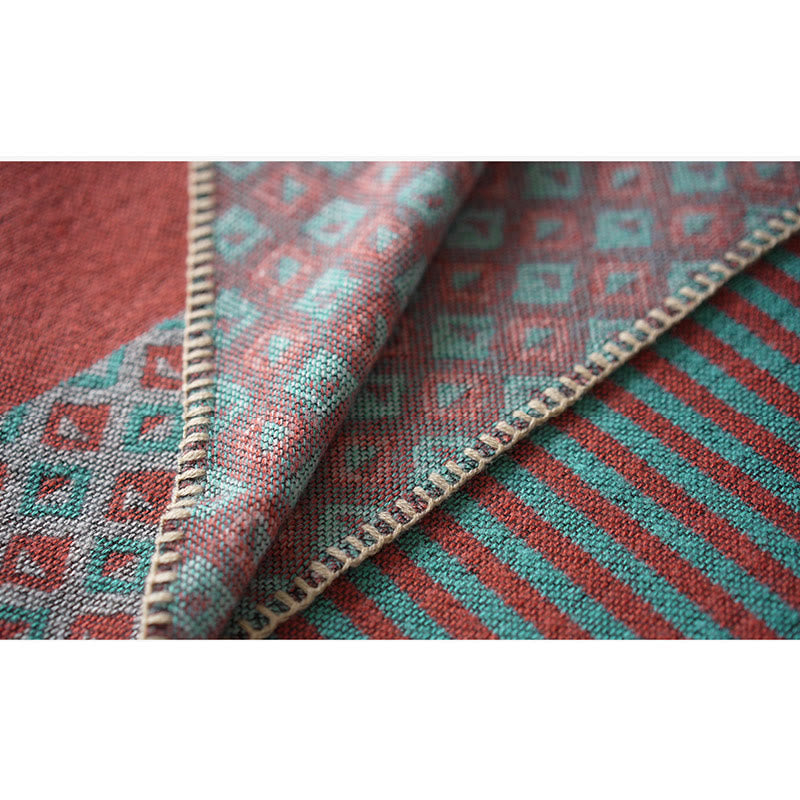 Buddha Stones Tibetischer Schal, gestreift, Rautenmuster, für den Winter, warm, weich