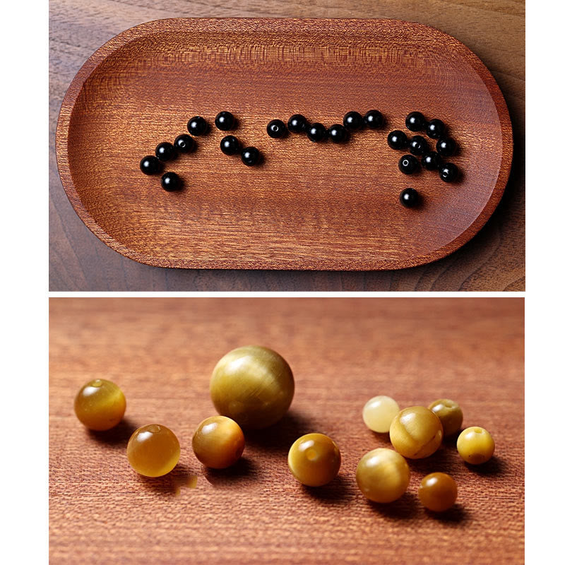 Buddha Stones, tibetische 108 Mala-Perlen, schwarzer Onyx, Tigerauge-Perlen, neun Paläste, Bagua-Schutzarmband