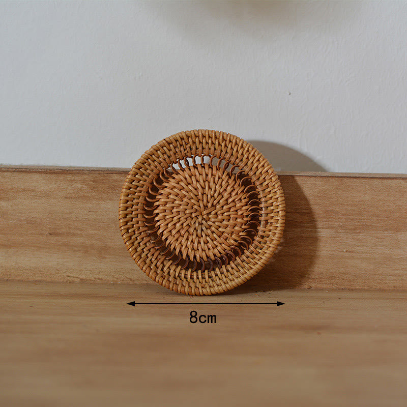 Keramik-Blumenmuster, Rattan-Tassenuntersetzer, Teetassen-Untersetzer