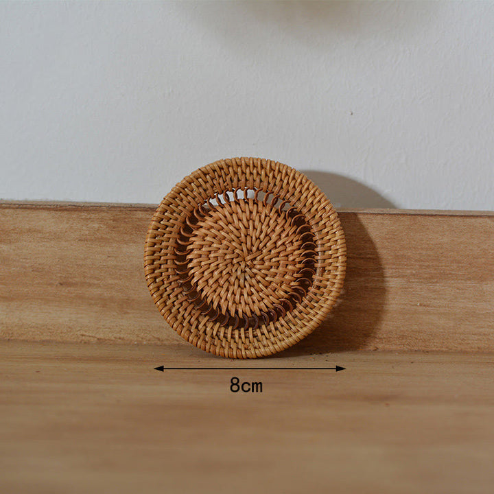 Keramik-Blumenmuster, Rattan-Tassenuntersetzer, Teetassen-Untersetzer