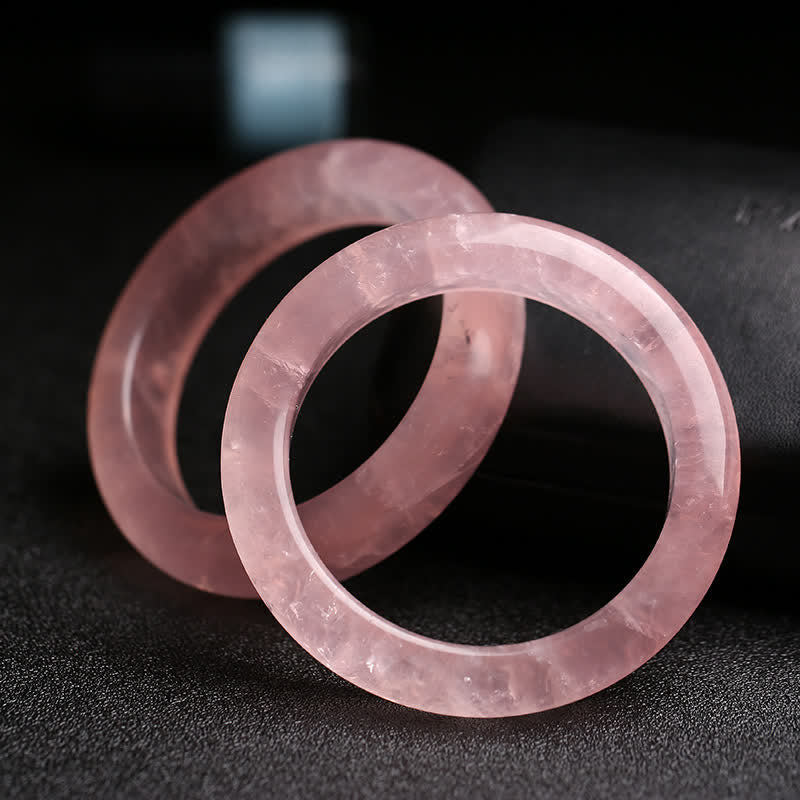 Buddha Stones Natürlicher Rosenquarz Love Caring Armband Armreif