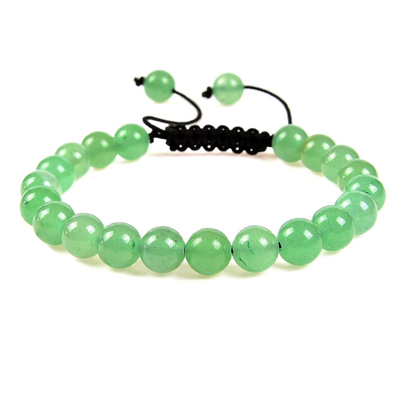 Buddha Stones, natürliche Heilkraft, Edelstein-Kristallperlen, Unisex, verstellbares Makramee-Armband