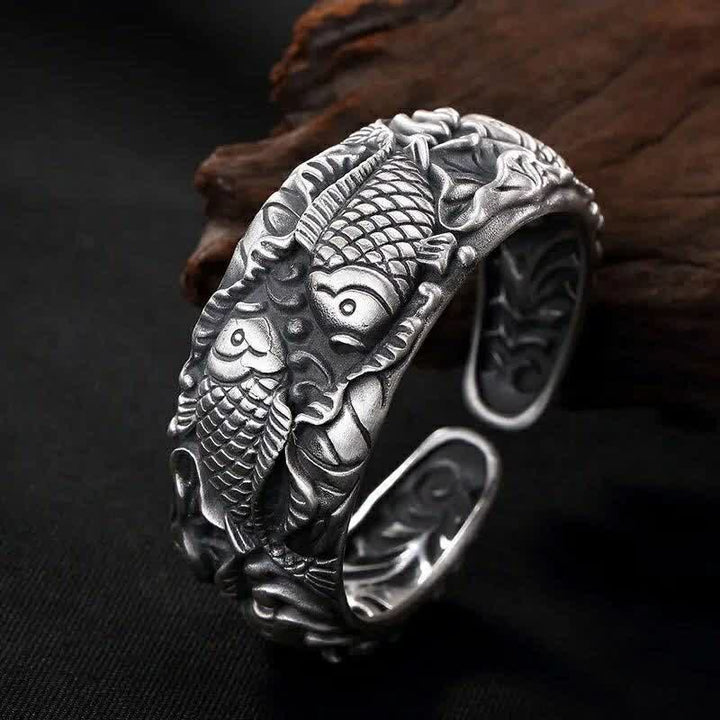 Armband mit Buddha Stonesn, Koi-Fisch, Lotus, Glück, Reichtum