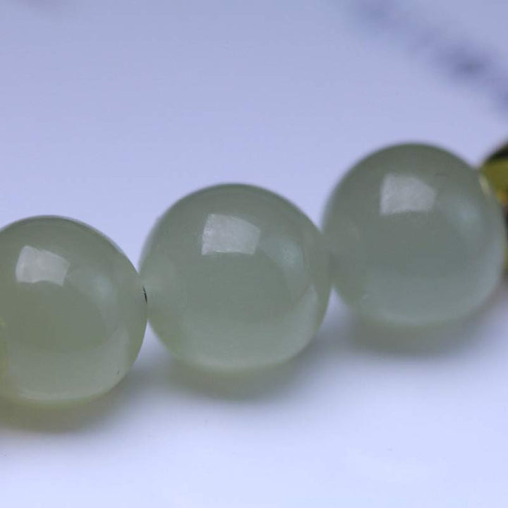 Buddha Stones Natürliches Jade-Lotussamen-Armband mit roter Schnur