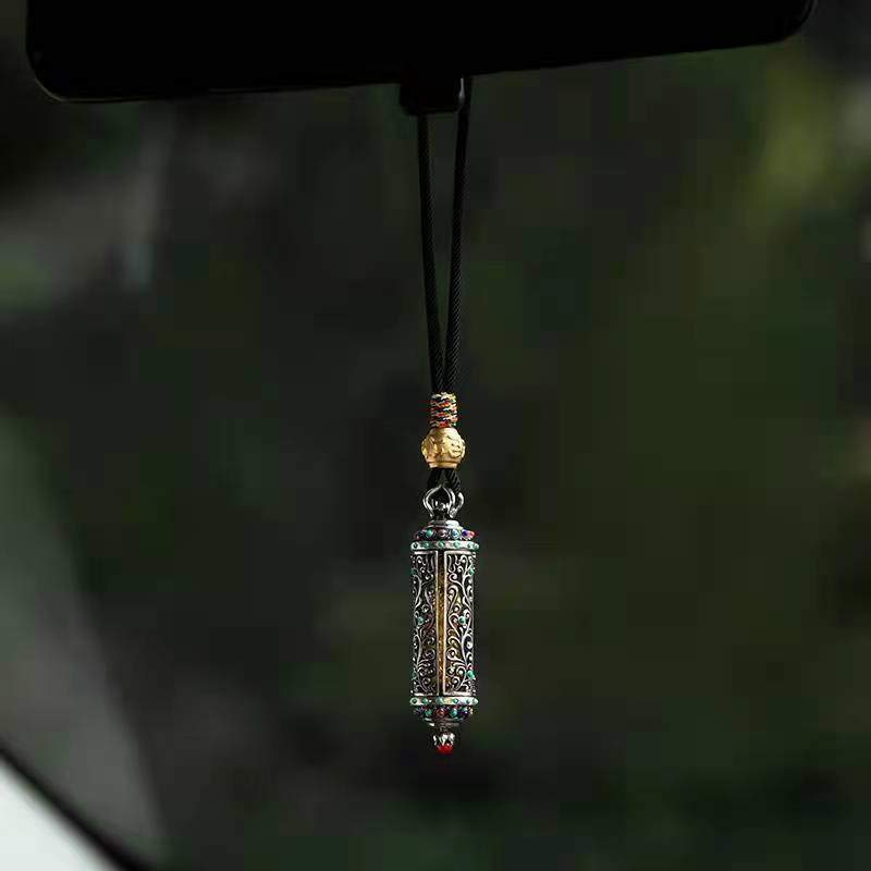 Buddha Stones, tibetische Avalokitesvara-Silber-Vermögensschutz-Dekoration