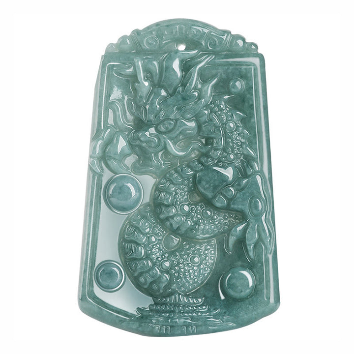 Buddha Stones, Jahr des Drachen, chinesisches Sternzeichen, Drache reist um die Welt, Jade-Stärke-Halsketten-Anhänger