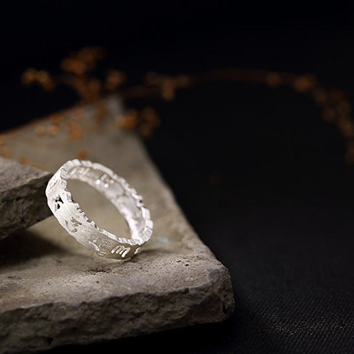 Buddha Stones Tibetischer 925 Sterling Silber Om Mani Padme Hum Peace Hohlring