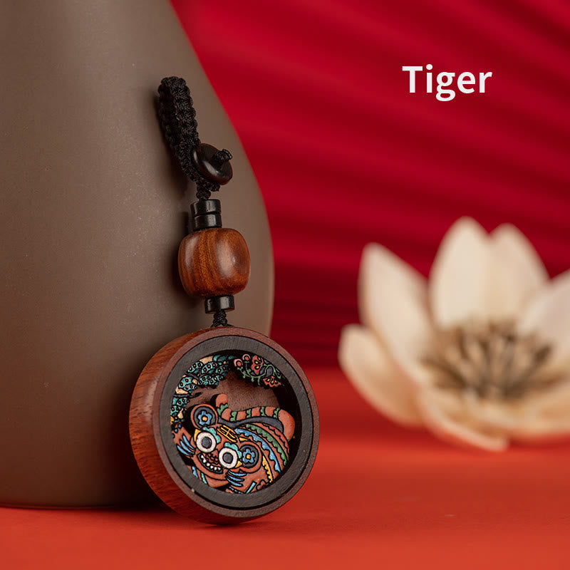 ❗❗❗Ein Flash-Sale – Buddha Stones, Jahr des Drachen, handbemalter chinesischer Sternzeichen-Schlüsselanhänger aus Palisander, geschnitzt, ruhig