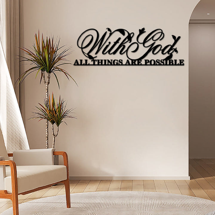 Mit Gott sind alle Dinge möglich Metallschild Wandkunst