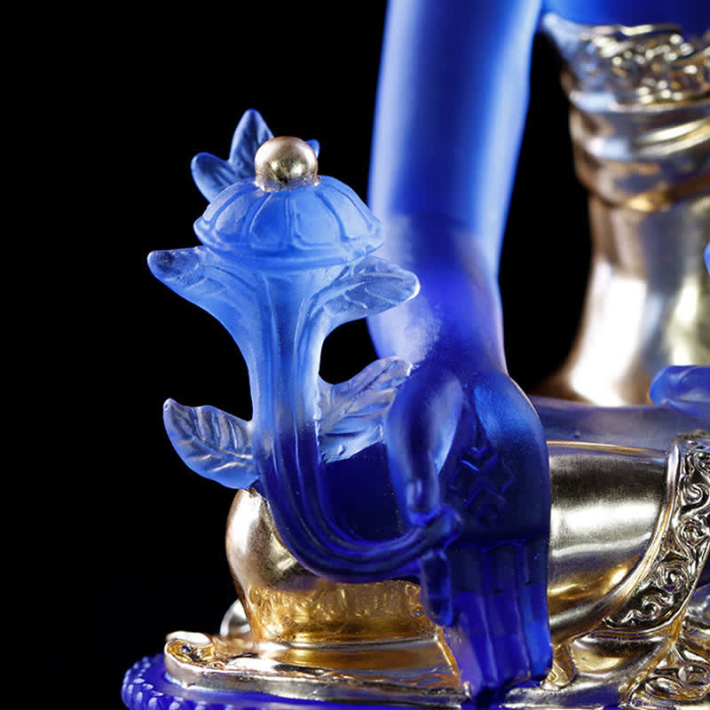 Medizin-Buddha, handgefertigt, Liuli-Kristall, Kunstwerk, Mitgefühl, Statue, Heimbüro, als Dekoration