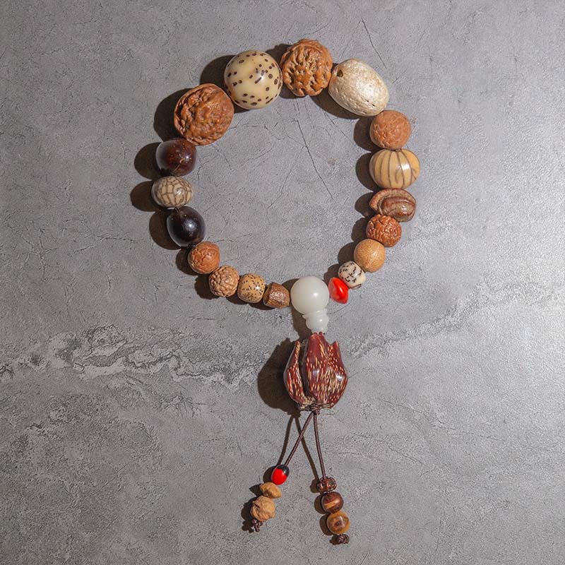 Buddha Stones 108 Mala Perlen Bodhi Samen Glück Reichtum Armband Handgelenk Mala