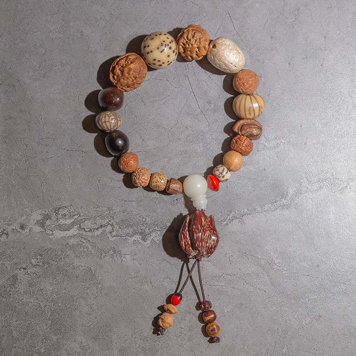 Buddha Stones 108 Mala Perlen Bodhi Samen Glück Reichtum Armband Handgelenk Mala